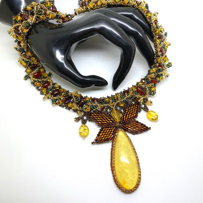 Baltic amber Collar necklace - Amber - Succinite