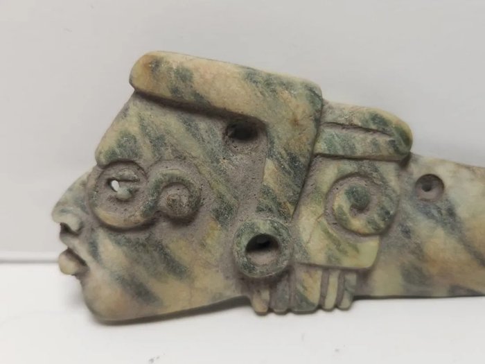 Pre-Columbian Mixtec begravning Stengodslera Knife - 95 mm