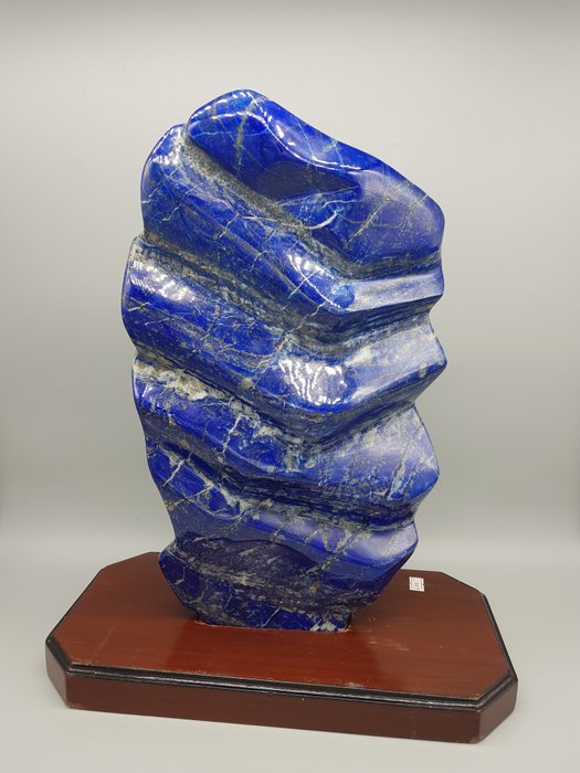 青金石 自由形式抽象形状抛光-天然石材愈合石 - 高度: 400 mm - 宽度: 220 mm- 12.2 kg - (1)