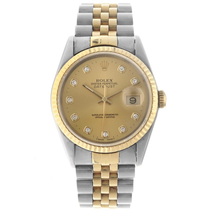 Rolex - Datejust 36 'Diamond dial' - 16233 - Men - 1990-1999