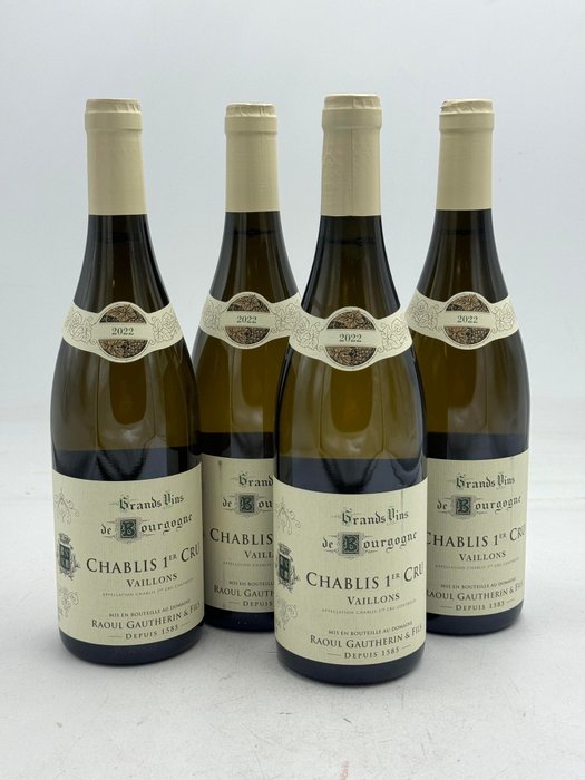 2022 Chablis 1° Cru "Vaillons" - Raoul Gautherin & Fils - Chablis - 4 Bottiglie (0,75 L)