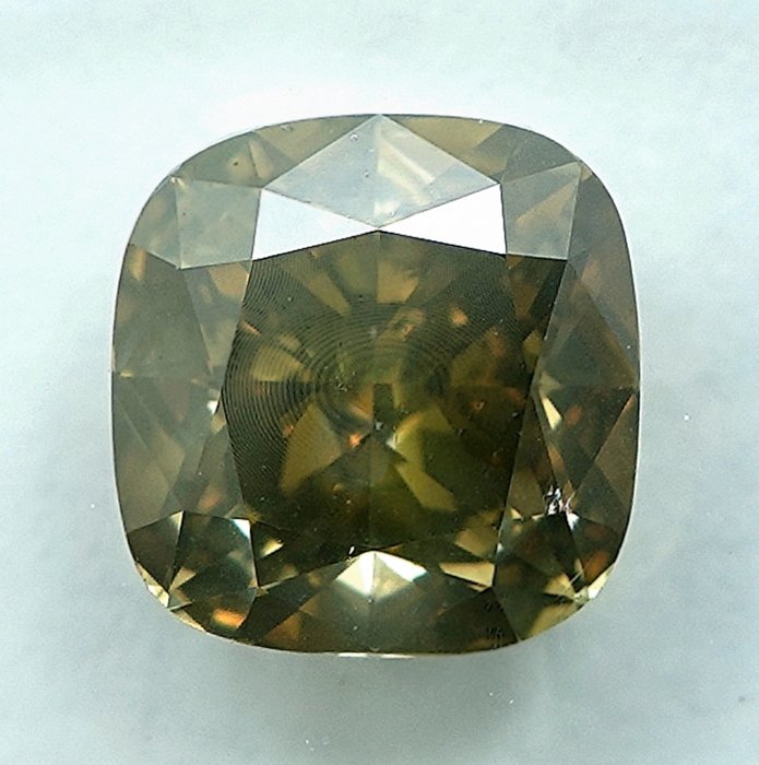 Diamant - 1.71 ct - Kissen - Natural Fancy Grayish Yellow - SI2