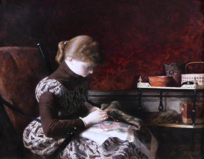 Alexandre Brun (1853-1941) - Woman sewing