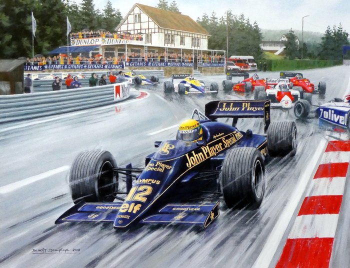 Lotus-Renault 97T/4 #12 Ayrton Senna Winner Belgium Grand Prix 1985 Spa-Franchorchamps - "Intouchable" By B.Deliege - Lotus-Renault