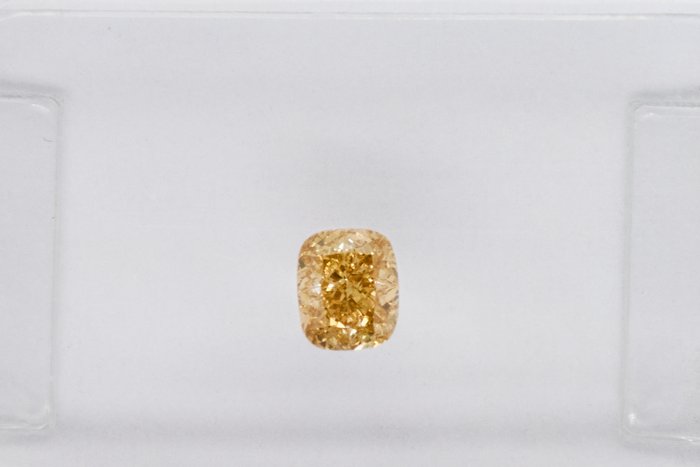1 pcs Diamante - 0.25 ct - Cuscino - NO RESERVE PRICE - Fancy Brownish Yellow - VS2