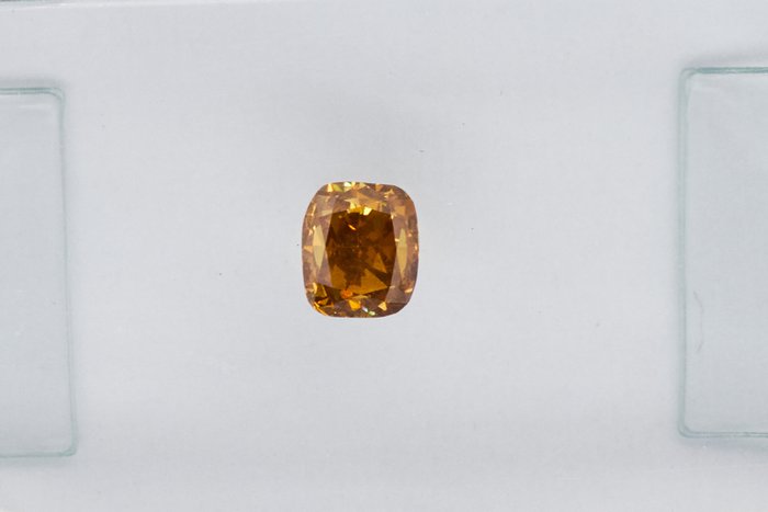 1 pcs Diamant - 0.30 ct - Kissen - NO RESERVE PRICE - Fancy Deep Yellowish Brown - SI2