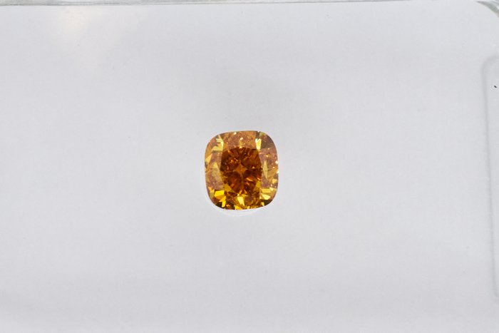 1 pcs Diament - 0.26 ct - Poduszka - NO RESERVE PRICE - Fancy Intense Brownish Yellow - SI2 (z nieznacznymi inkluzjami)