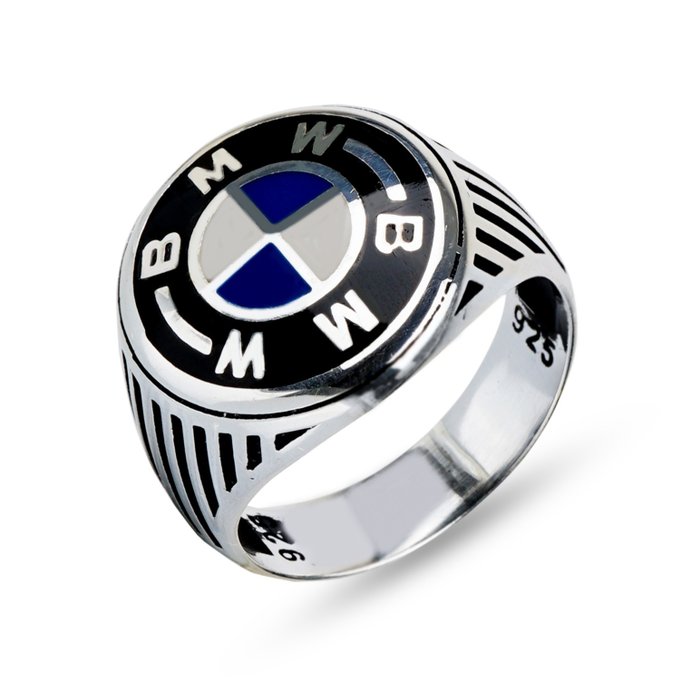 Srebro, Srebrny pierścionek 925 z motywem BMW - Pierścionek