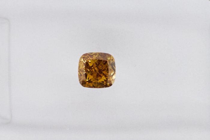 1 pcs Gyémánt - 0.35 ct - Párna - NO RESERVE PRICE - Fancy Deep Yellowish Brown - SI1