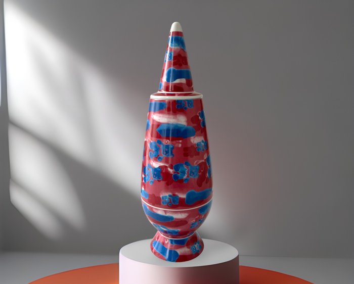 Alessi, Tendentse Alessandro Mendini & Guido Venturini - 花瓶 (1) -  '100% 化妝' - 編號 91 - 09080/10.000 - 包括所有配件  - 瓷器