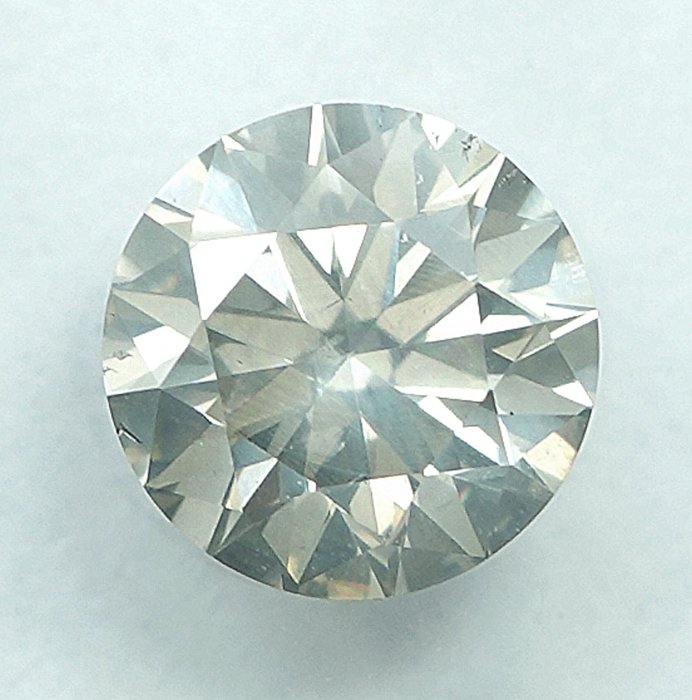 Diamant - 0.72 ct - Brillant - W-X, Light Grayish Yellow - I1