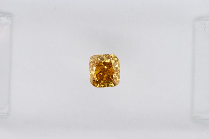 1 pcs 钻石 - 0.23 ct - 软垫 - NO RESERVE PRICE - Fancy Intense Brownish Yellow - I1 内含一级