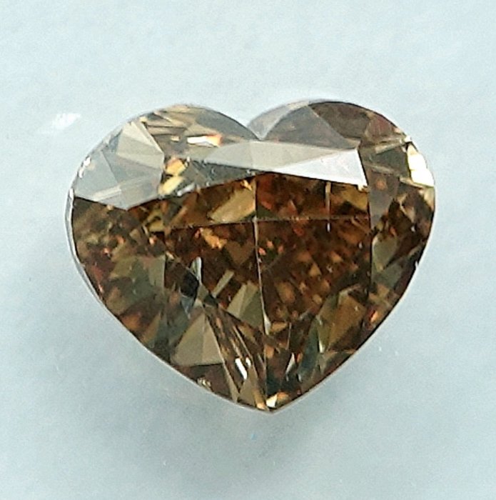 Gyémánt - 0.52 ct - Szív - Natural Fancy Light Brownish Yellow - SI2