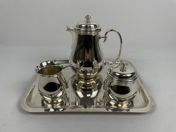 Christofle Paris / France - 咖啡及茶水用具 - Modell " Albi " / 4 Teile - unbenutzt - 镀银