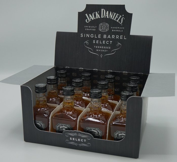 Jack Daniel's - Full countertop display with 12 bottles of Single Barrel  - 50ml - 12 flasker