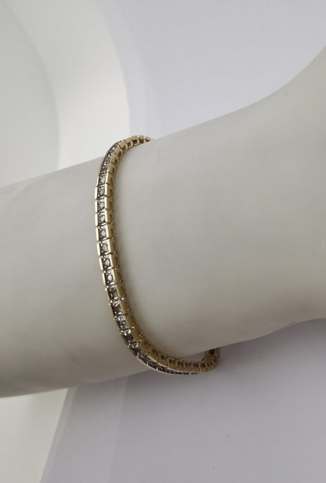 Armband - 10 k Gult guld, Vittguld Diamant 