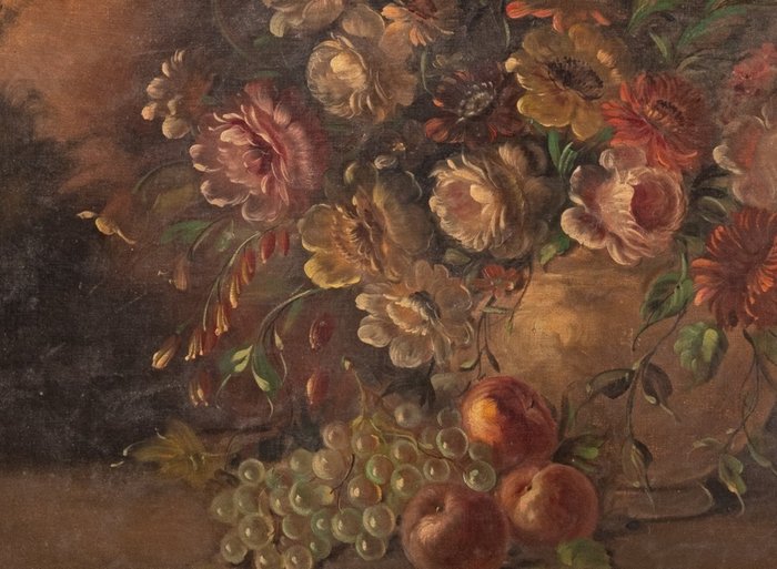 Scuola Francese del XIX Secolo - Ginner - Natura morta con trionfo floreale