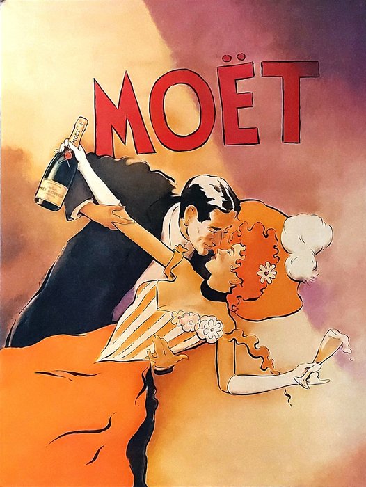 Anonymous - Poster Originale "Moet & Chandon Champagne Brut Impérial - Epernay " - Jaren 1980