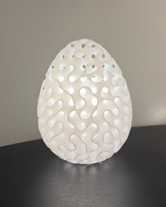 Swiss Design - Lampă  de masă - Schwarz suprafață minimă Oul #1 - Rășină EcoLux