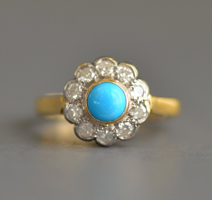 Gyűrű Türkiz - Gyémánt