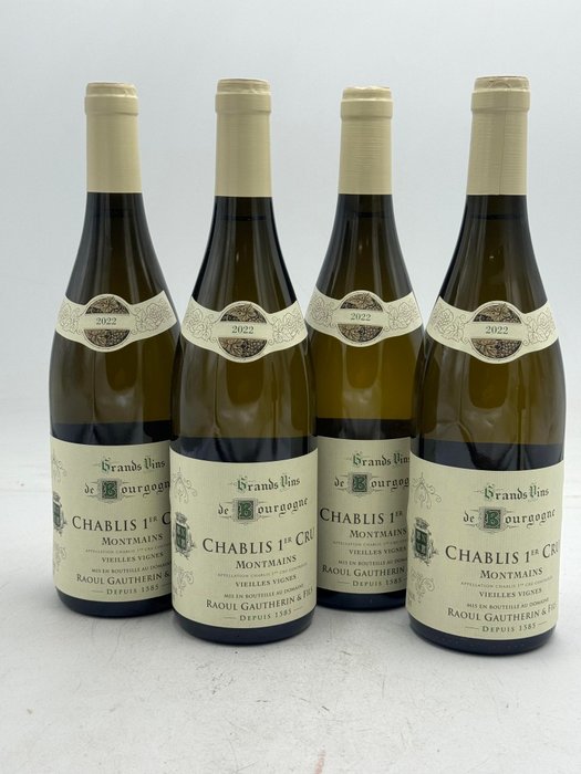 2022 Chablis 1° Cru "Montmains Vieilles Vignes" - Raoul Gautherin & Fils - Chablis - 4 Botellas (0,75 L)