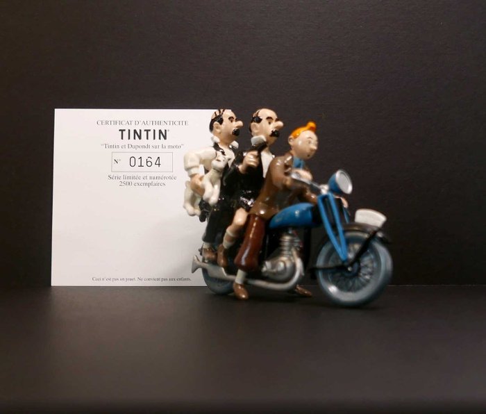 Tintin – Figurine Pixi 46940 – Tintin et les Dupondt sur la moto – Collection Classique – 2002