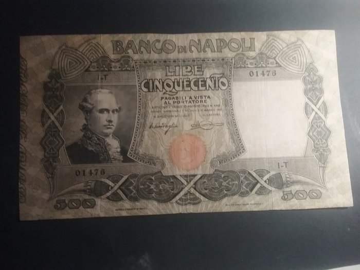 Italia. - 500 Lire 01/05/1919 Banco di Napoli  (Sin Precio de Reserva)