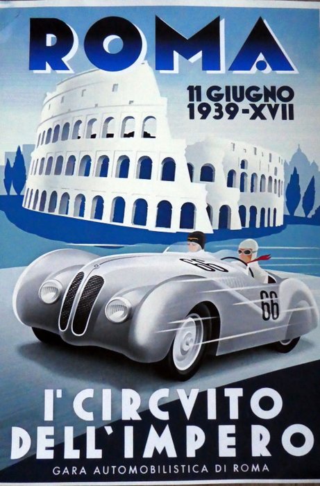 BMW #66 I'Circvito Dell ' Impero 1939 Roma - Limited Polycotton Edition - BMW