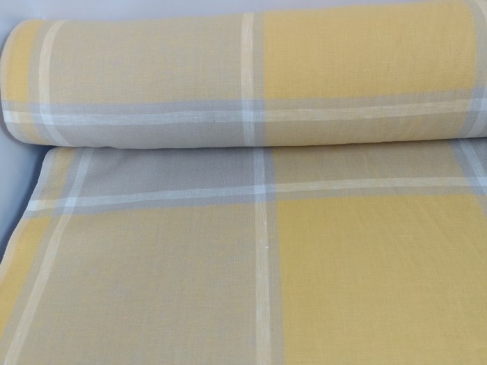 Sontuosa Garza di puro lino in doppia altezza - Tessuto per tappezzeria  - 600 cm - 140 cm