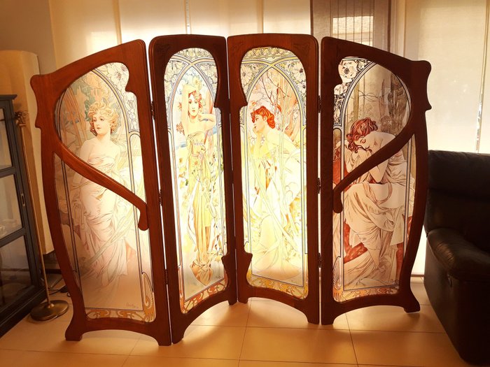 Screen/room divider - Art Nouveau Style - Wood
