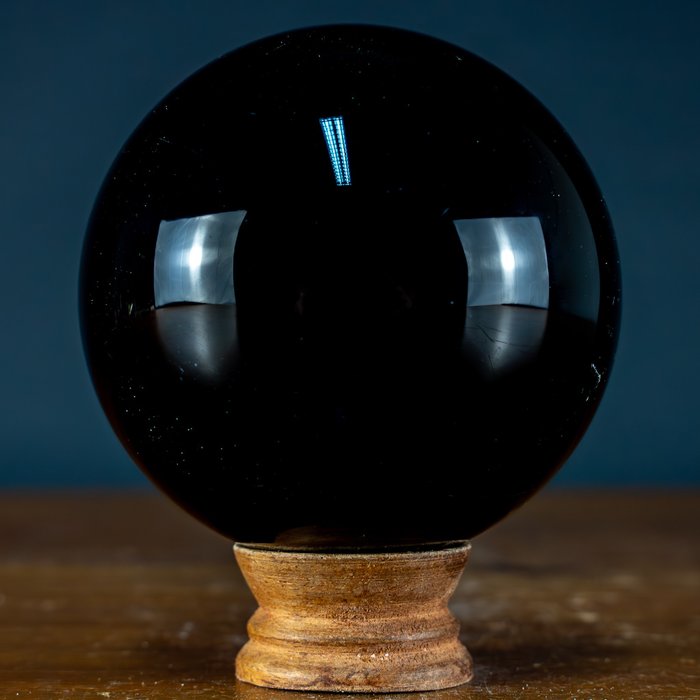 Obsidiana Negra Natural Bola, México - Altura: 99 mm- 1295.38 g