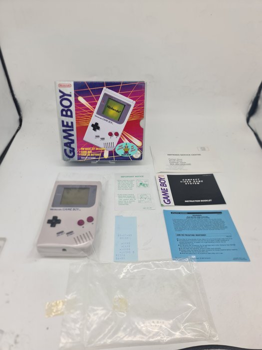 Nintendo - dmg-01 GameBoy - Rare Hard Box + Registration card with guarantee.  legend of ZELA ERROR PRINT BOX. - Spelcomputer - In originele verpakking
