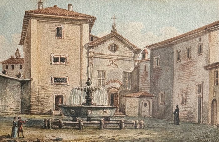 Victor Jean Nicolle (1754-1826) - Prise dans la cours de saint Cosme à Rome
