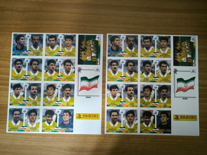 帕尼尼 - World Cup France 98 - Iran Team (UK Version) - 2 Complete Set