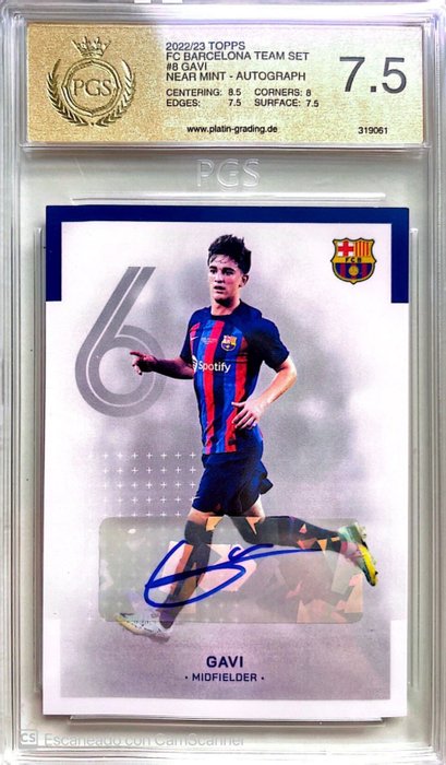2023 - Topps - FC Barcelona Chrome - Gavi - #8 Autograph - 1 Card
