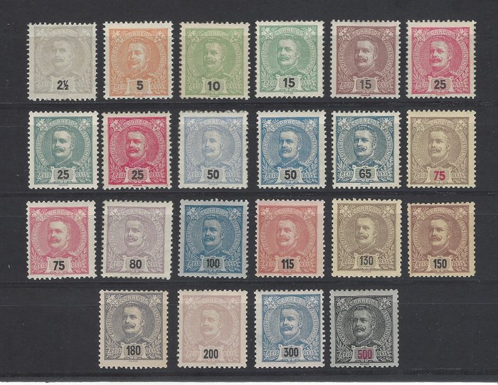 Portugal 1895 - Charles I komplett serie - Mundifil 126/39 + 140/47