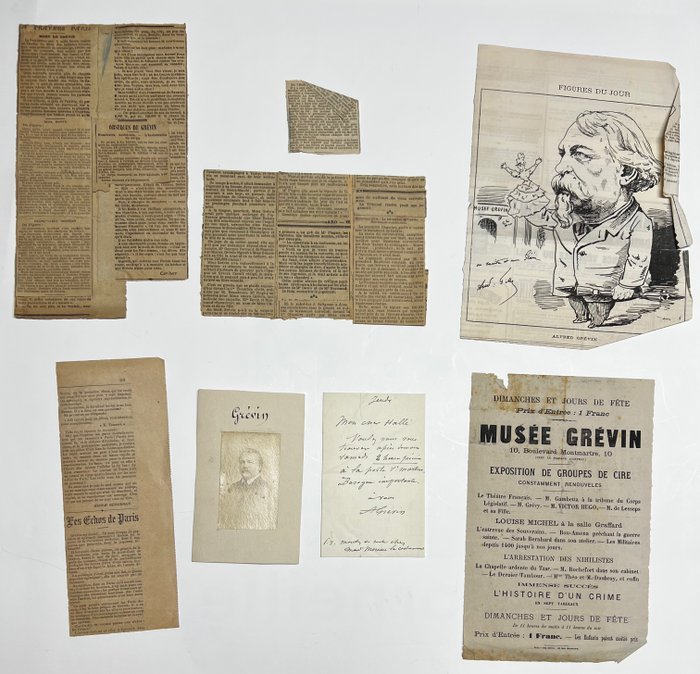 [Musée Grévin] Alfred Grévin - Lettre autographe signée & documents autour du créateur du Musée Grévin [Paris] - 1880