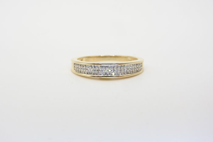 Ring Gulguld, Hvidguld Diamant  (Natur) 