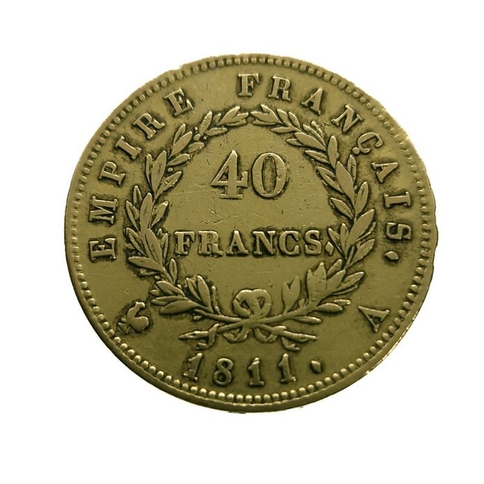 法國. 拿破崙一世 (1804-1814). 40 Francs 1811-A, Paris Napoleon Empereur