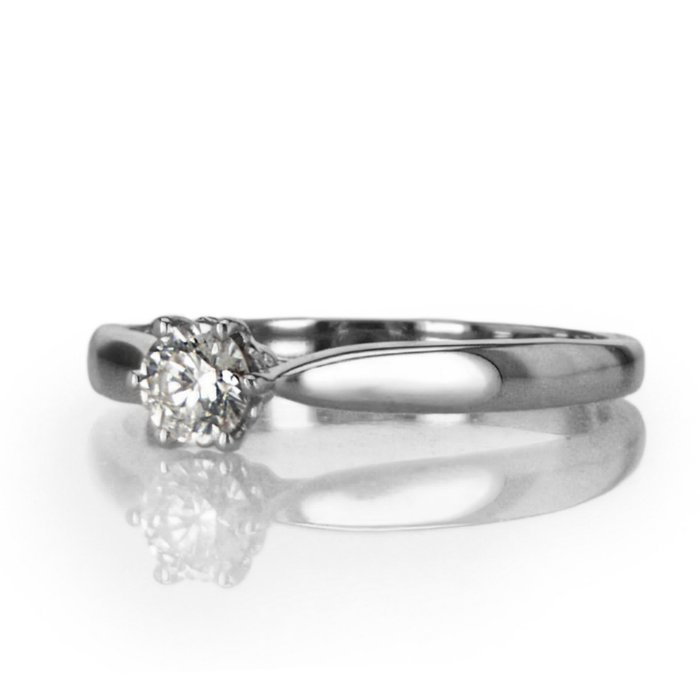 Förlovningsring Vittguld Diamant  (Natural) 