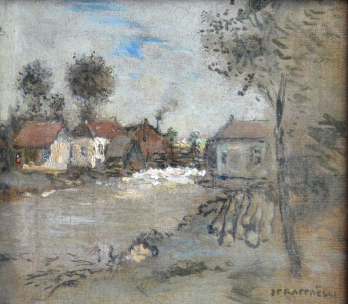 Jean-François Raffaelli (1850-1924 - Paysage au Moulin.