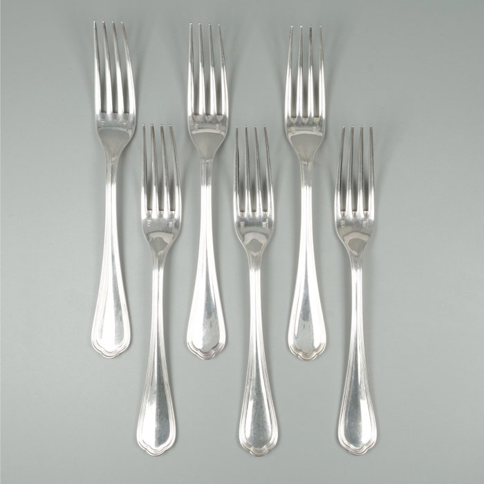Christofle Dinervorken model : Spatours - Cutlery set (6) - Silverplate