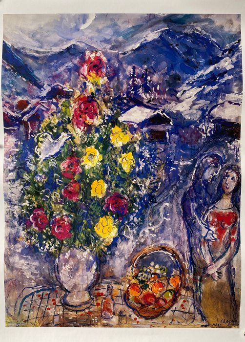 Marc Chagall, after - Fruits et Fleurs - anii `90