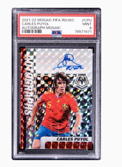 2021 - 帕尼尼 - Mosaic Road to World Cup - Carles Puyol - Autograph Mosaic - 1 Graded card - PSA 9