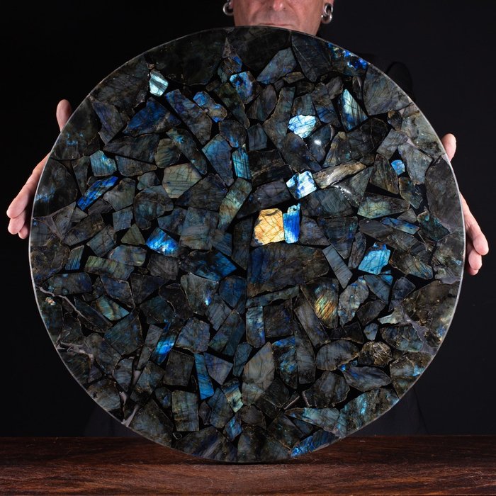 Top Quality - Labradorite Coffee Table - Height: 596 mm - Width: 596 mm- 13.6 kg