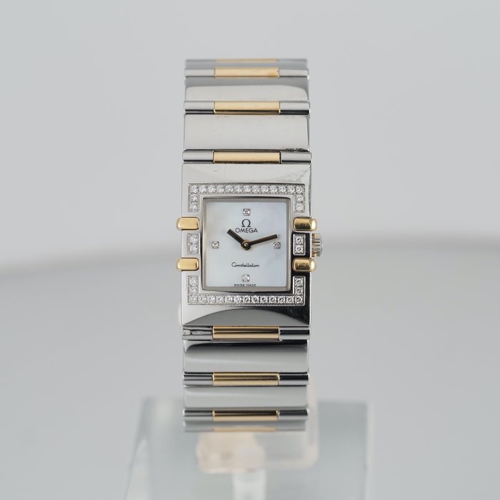 Omega - Quadra Gold Steel & Diamonds, Mother of Pearl dial - Donna - 2000-2010