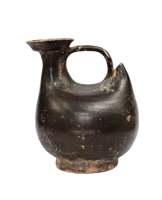 Altgriechisch, klassische Periode - Kampanischer Askos mit schwarzer Glasur - 5./4. Jahrhundert v. Chr