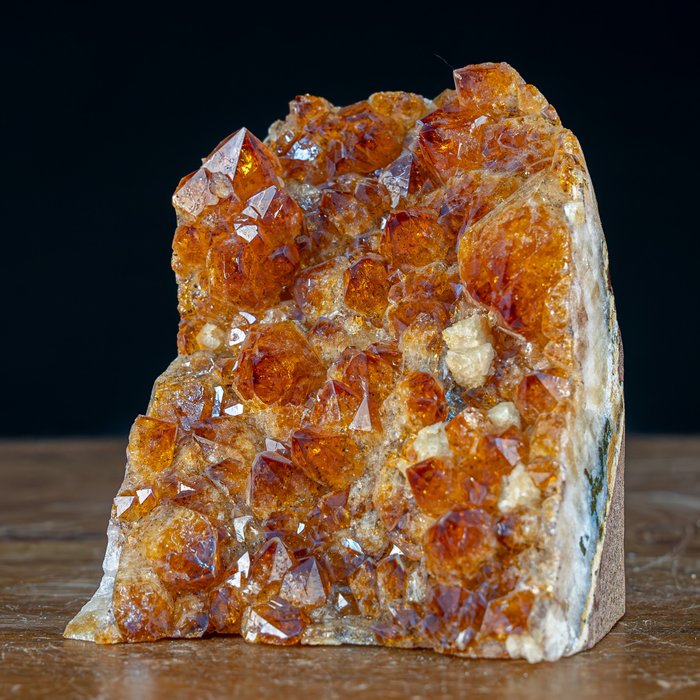 Gorgeous AAA++ Citrine Quartz with Calcite Crystal Druze, Brazil- 1628.41 g