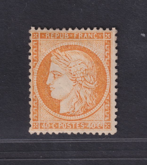 Frankrike  - NYHET* 40c orange TB signerad Brun - Yvert 38