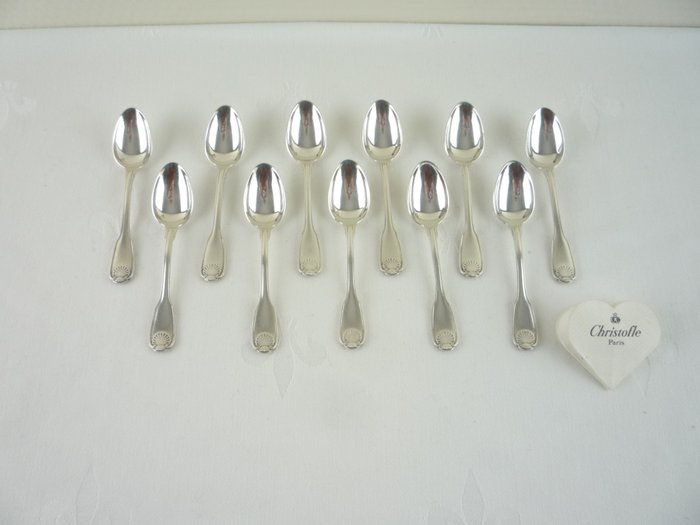 Christofle - Espressolepeltjes - Coffee spoon (11) - Vendome - Silver-plated